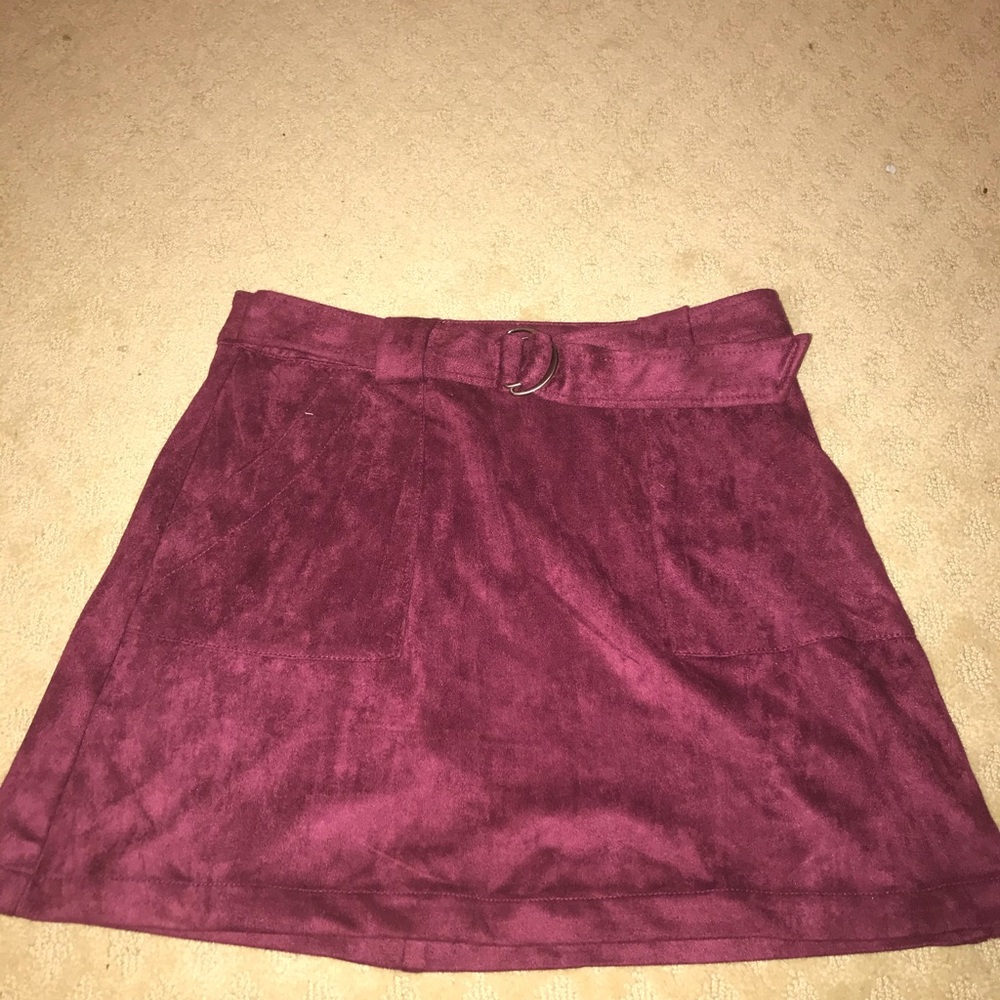 Dark red mini skirt